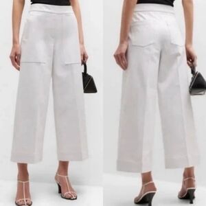 Spanx Wide Leg Cropped  Classic White Pull-on Shaping Pants in size Medium